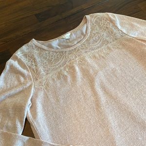 Adiva Linen Feel Top with LAce Detail, Large